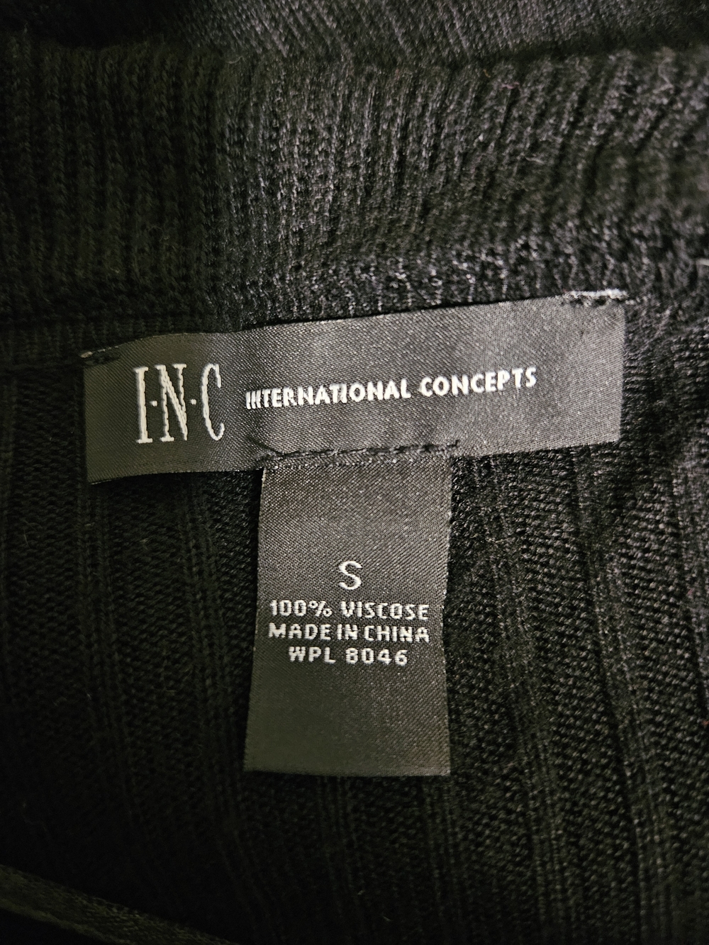 INC International Concepts Black Ruffle-Front Ribbed Open Cardigan - Picture 2 of 5
